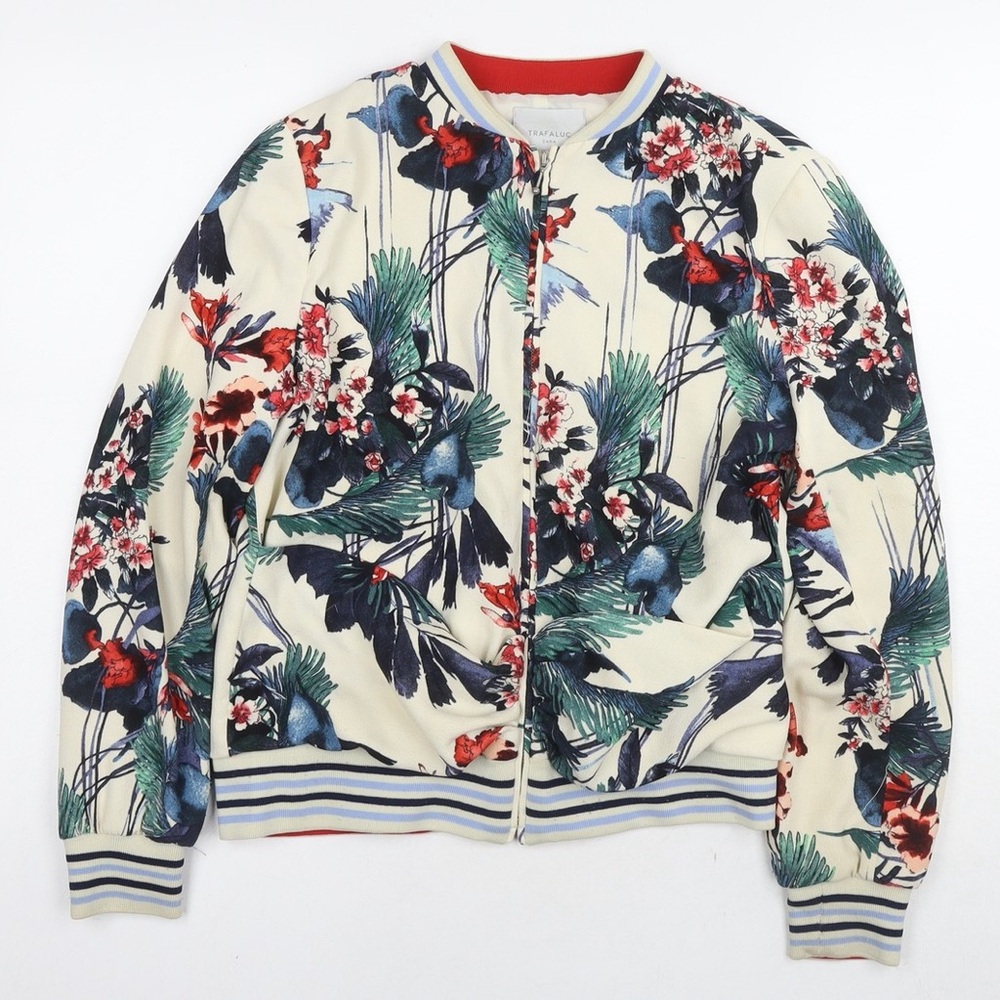 Zara Tropical Printed Bomber Jacket